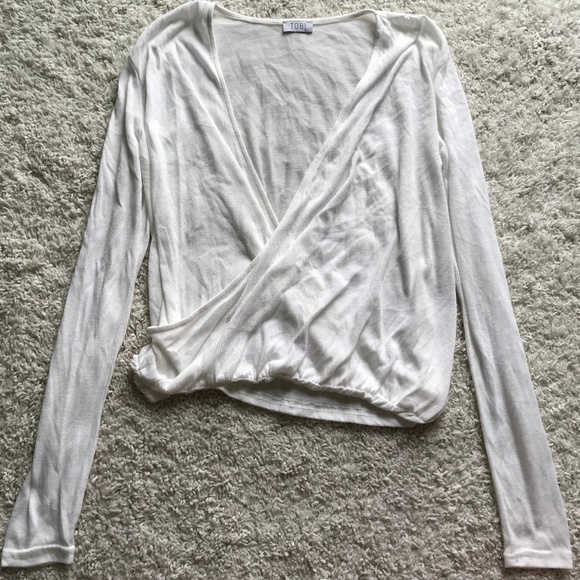 White Wrap Tobi Top - Picture 1 of 3